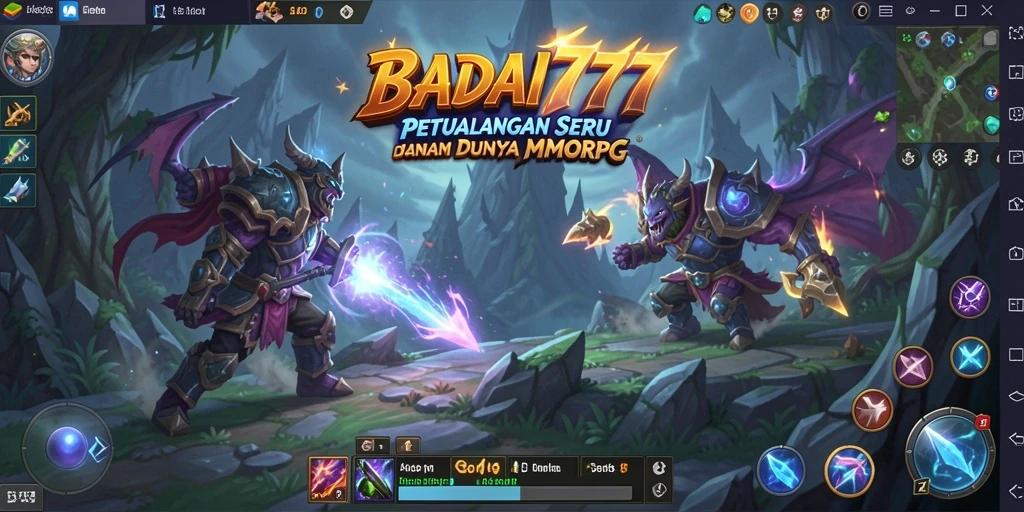Screenshot dari gameplay BADAI777 yang menunjukkan aksi seru dalam MMORPG.