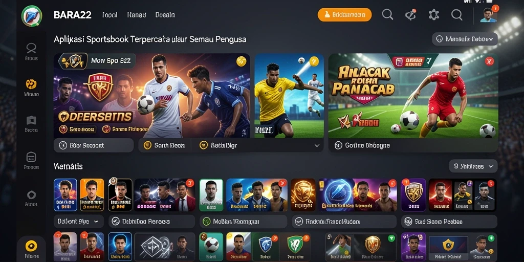 Tampilan gameplay taruhan Sportsbook BARA22 yang menarik dan interaktif.