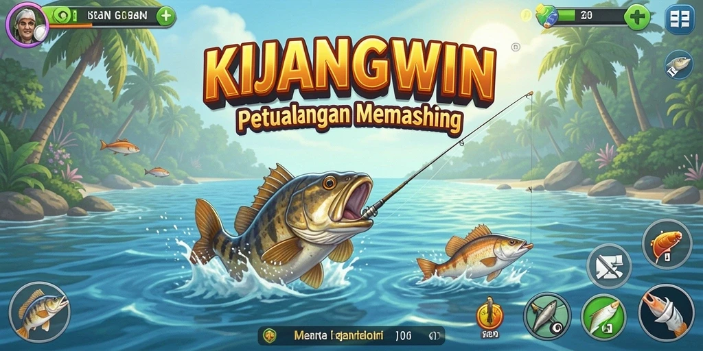 Tampilan gameplay memancing yang seru dan menarik di KIJANGWIN.